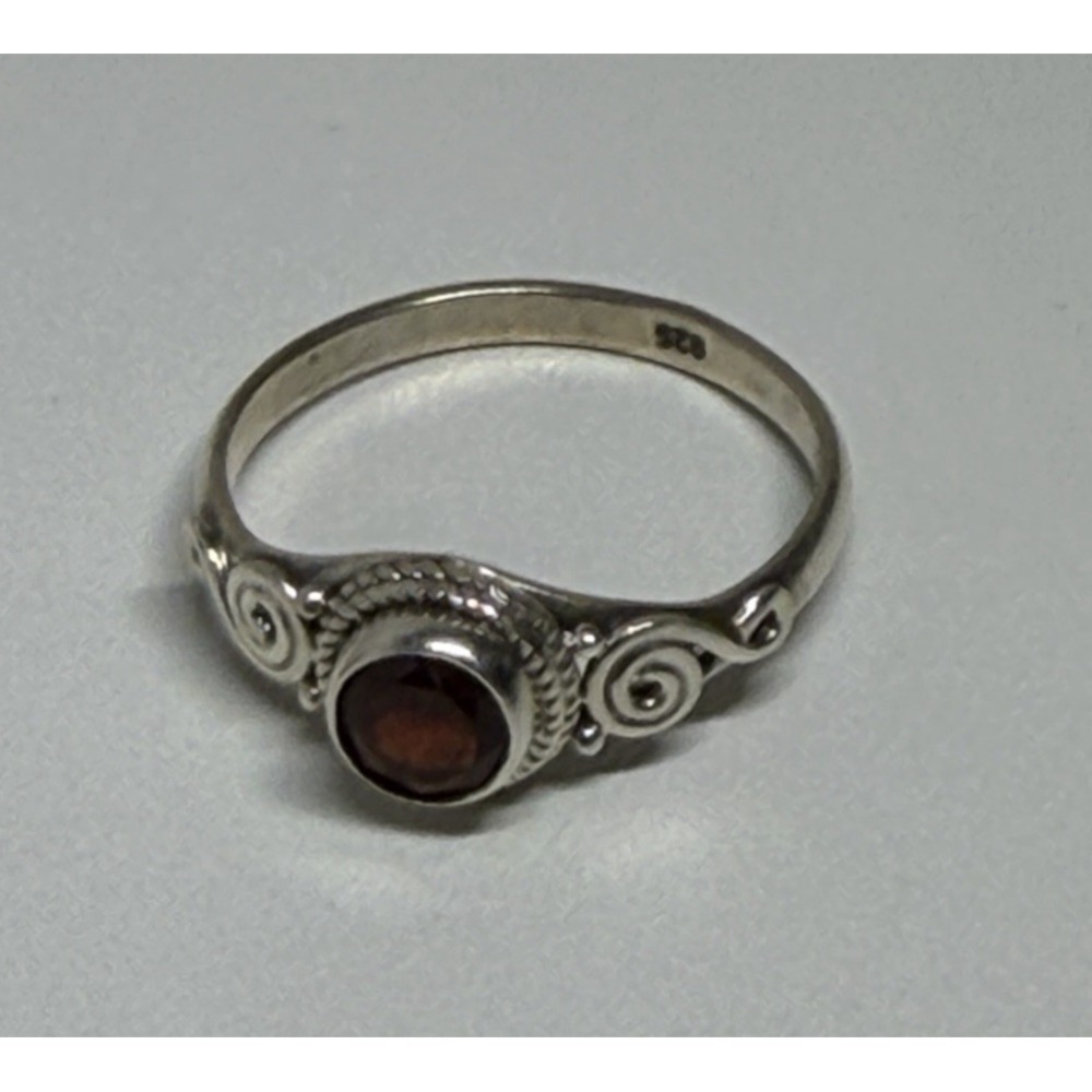 Natural Ruby Gemstone Sterling Silver   Ring Size 9 1/2 / tight size 10 #34
